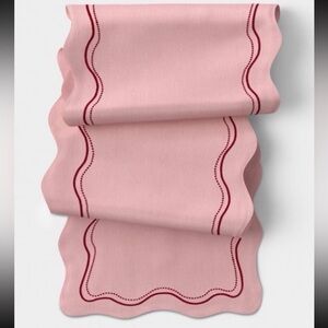 Threshold Pink Scalloped Table Runner
